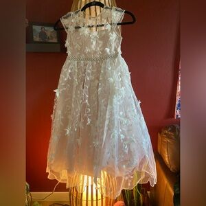 Elegant White Floral Kids Dress